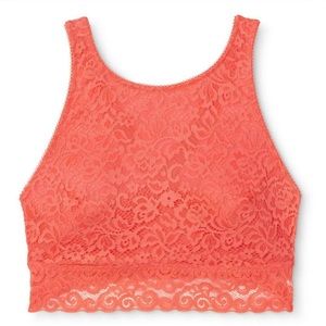 XHILARATION High Neck Crossback Lace Brale…